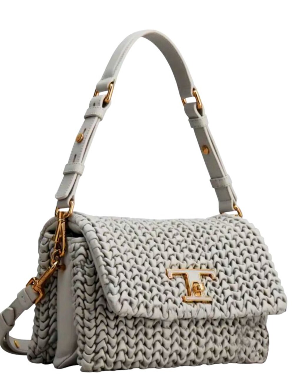 Tod's Flap Plisse Leather Shoulder Bag